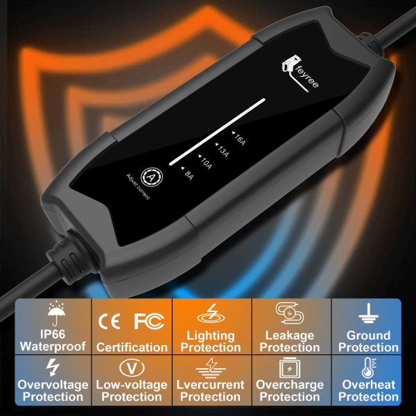 Зарядка для електромобіля Feyree 3.5 кВт 16A Type1 Type1 Cat EV F7 - зображення 5