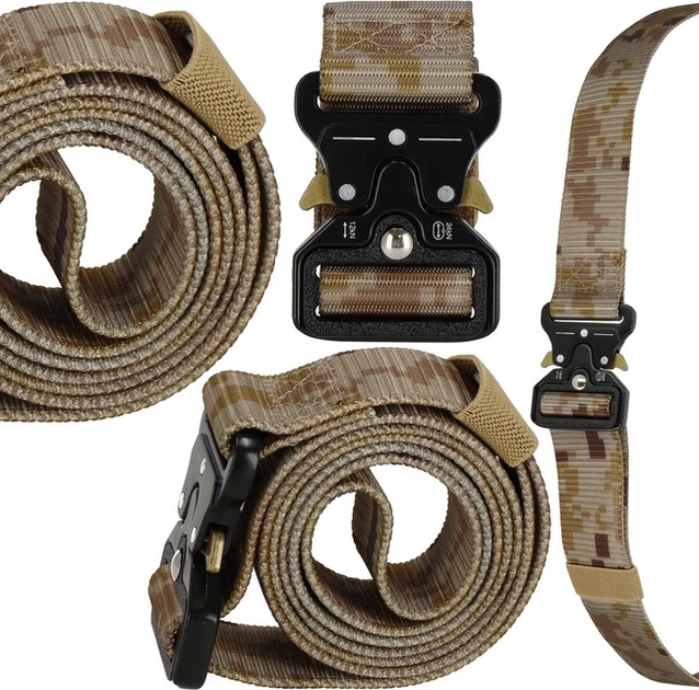 Pas taktyczny wojskowy Springos CS0102 z klamrą 125 cm Brązowe moro (5907719469652) - obraz 15