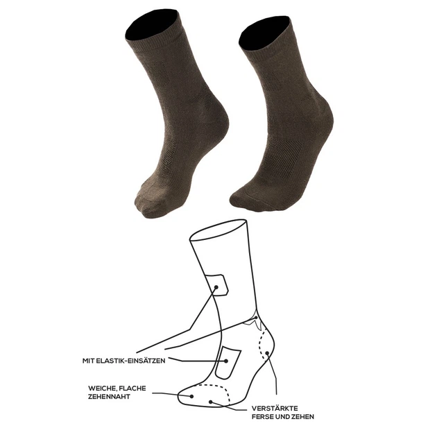 Носки трекинговые Sturm Mil-Tec Merino Socks 3 ( 42-43) Olive - Фото 5 Носки трекинговые Sturm Mil-Tec Merino Socks 3 ( 42-43) Olive - изображение 5