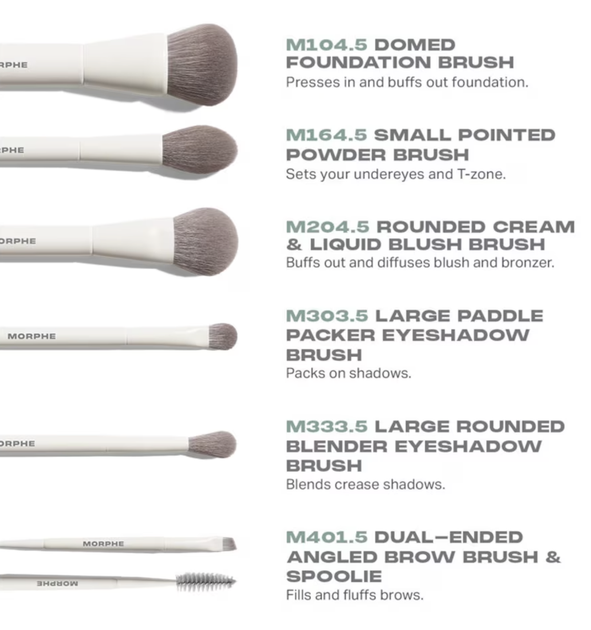 Набор кистей для макияжа Morphe Along for the Glide 6-Piece Travel Brush Set - изображение 4