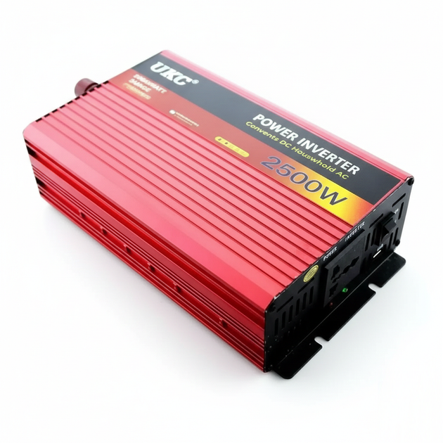 Інвертор автомобільний UKC AR 2500W 24V-220V, перетворювач напруги для вантажівок та автобусів з USB та двома кулерами - зображення 2