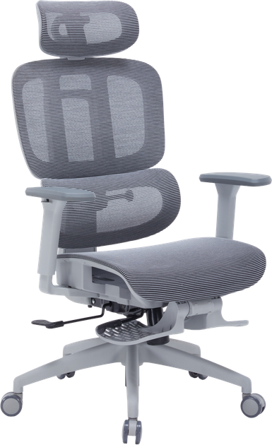 Кресло офисное OfficePro Skyline Footrest Gray/Dark Gray (OC750-G-DG-DG) - Фото 3 Кресло офисное OfficePro Skyline Footrest Gray/Dark Gray (OC750-G-DG-DG) - изображение 3