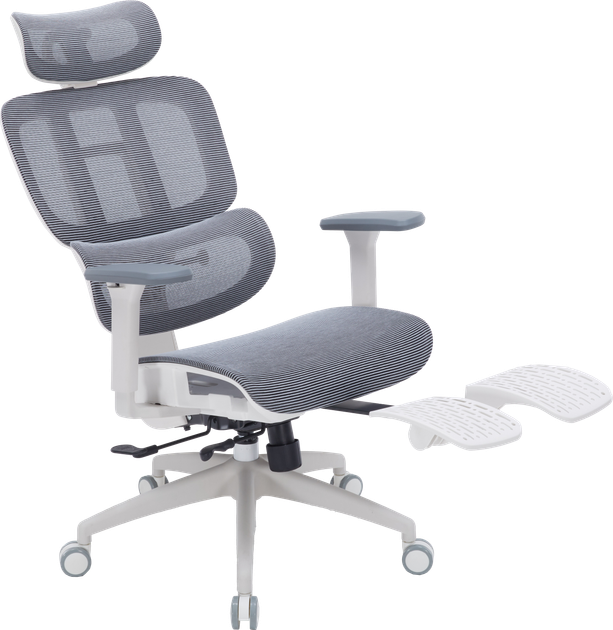 Кресло офисное OfficePro Skyline Footrest White/Dark Gray (OC750-W-DG-DG) - изображение 7