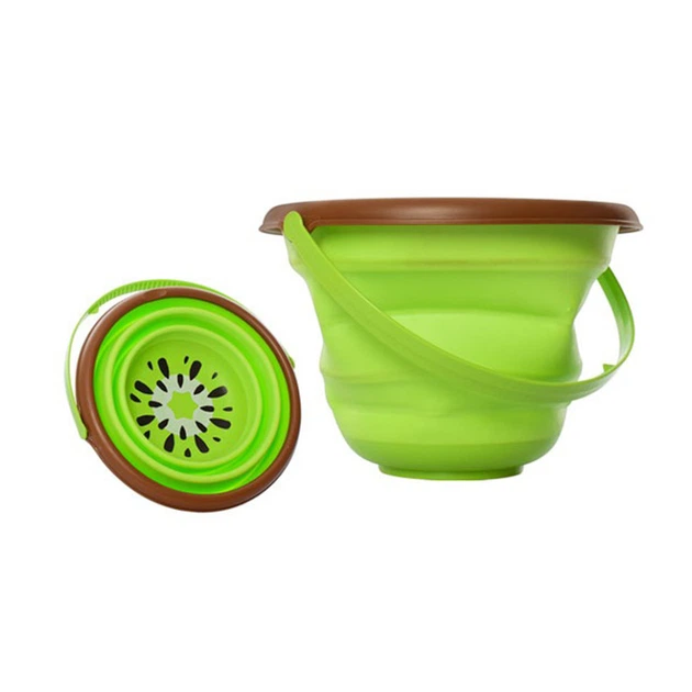 Детское игрушечное складное ведерко "Фрукты" 6911N(Green) зеленый - Фото 1 Детское игрушечное складное ведерко "Фрукты" 6911N(Green) зеленый - изображение 1