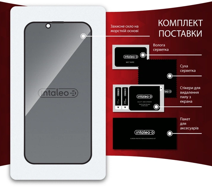 Защитное стекло антишпион Intaleo Privacy для смартфона Apple iPhone 14/13/13 Pro/16e/17e Black (1283126591952) - изображение 2
