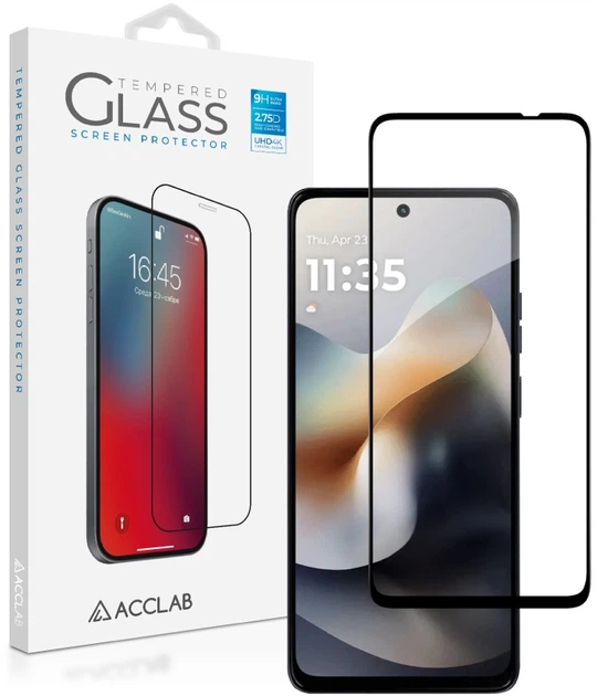 Защитное стекло для смартфона Motorola Moto G57 ACCLAB 9H Black (1283126634383) - Фото 2 Защитное стекло для смартфона Motorola Moto G57 ACCLAB 9H Black (1283126634383) - изображение 2