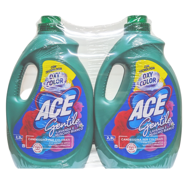 Білизна для кольорових мов ACE cand. gentile 2300 ml profumata x2 bipack (4600 ml) - Фото 1 Білизна для кольорових мов ACE cand. gentile 2300 ml profumata x2 bipack (4600 ml) - зображення 1