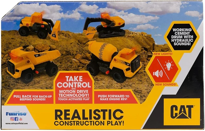 Бетономішалка Funrise Toys CAT зі звуковими та світловими ефектами 83357 (21664833575) - зображення 6