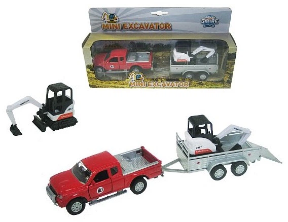 Auto Kids Globe z przyczepą i koparką HKG086 (5902447010794) - obraz 2