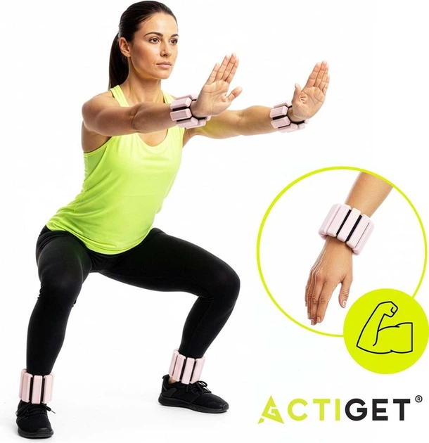 Obciążniki na ręce i nogi Actiget 0.5 kg Jasnoróżowe 2 szt. ACT0125 (5908455309479) - obraz 10