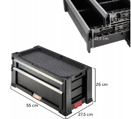 Контейнер із двома ящиками для зберігання інструменту Keter 2 Drawers 237790 - изображение 5