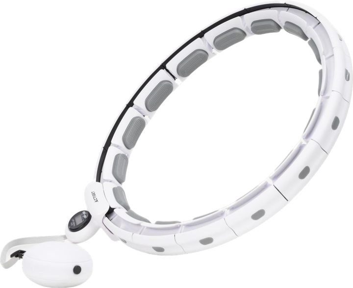 Hula-hop Actiget z obciążeniem, licznikiem i wypustkami masującymi 35 cm Biało-szary ACT0140 (5908455309622) - obraz 2