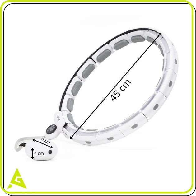 Hula-hop Actiget z obciążeniem, licznikiem i wypustkami masującymi 35 cm Biało-szary ACT0140 (5908455309622) - obraz 16