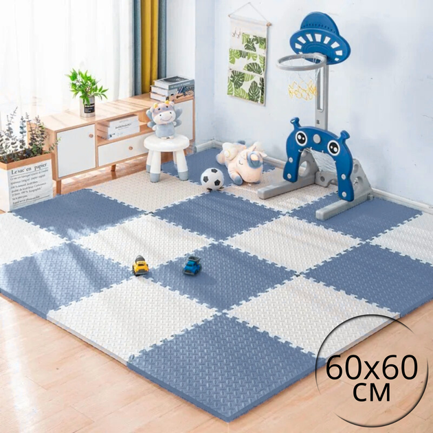 Килимок-пазл для підлоги Eva 20 шт 60*60 см товщина 1 см 7,2 м² синій (JDT-0849684) - зображення 2
