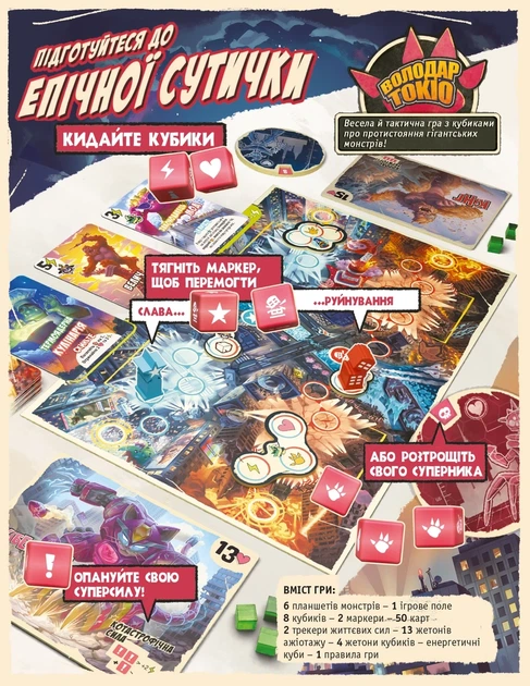 Настольная игра Повелитель Токио. Дуэль (King of Tokyo: Duel) - изображение 2