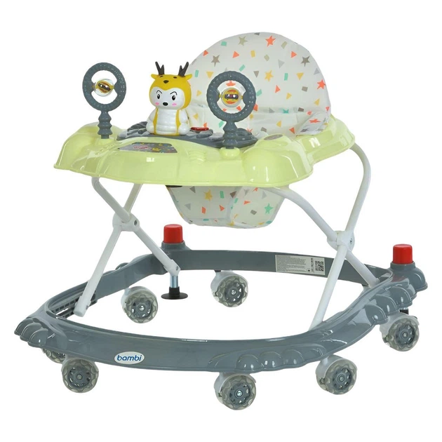 Детские ходунки BAMBI Ju-M 3168-1-01, восемь колес, музыка и свет, наличие стопора, Зеленый - изображение 2