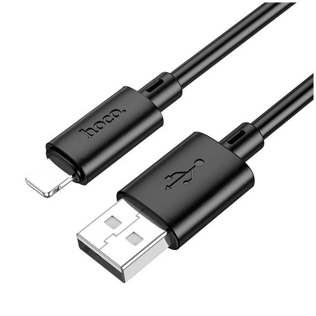 Кабель Hoco X88 Lightning 2.4A з пластиковим обплетенням для iPhone чорний - Фото 8 Кабель Hoco X88 Lightning 2.4A з пластиковим обплетенням для iPhone чорний - зображення 8