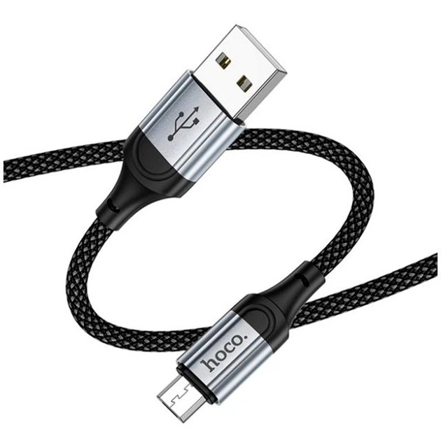 Кабель Hoco X102 текстильна оплетка Micro USB чорний 1.3 м - зображення 4