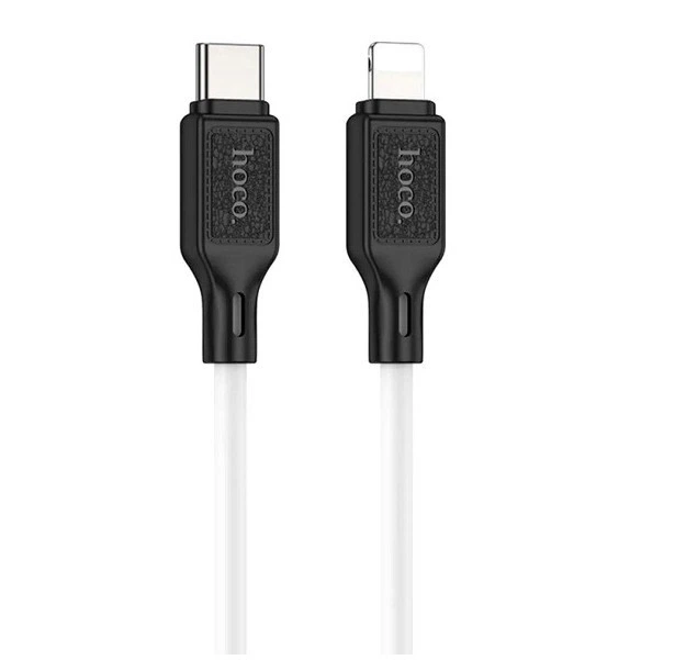 Кабель Hoco X90 силиконовый PD зарядный и дата-кабель Type-C/Lightning для iPhone белый 1.6м 2.4A - Фото 1 Кабель Hoco X90 силиконовый PD зарядный и дата-кабель Type-C/Lightning для iPhone белый 1.6м 2.4A - изображение 1