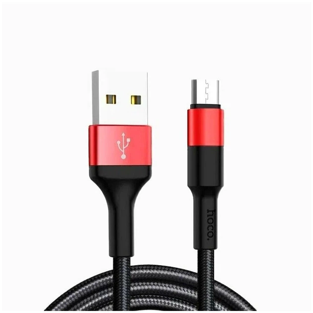 Кабель Hoco X26 Micro USB 6.2 для зарядки и передачи данных черный с красным - Фото 6 Кабель Hoco X26 Micro USB 6.2 для зарядки и передачи данных черный с красным - изображение 6
