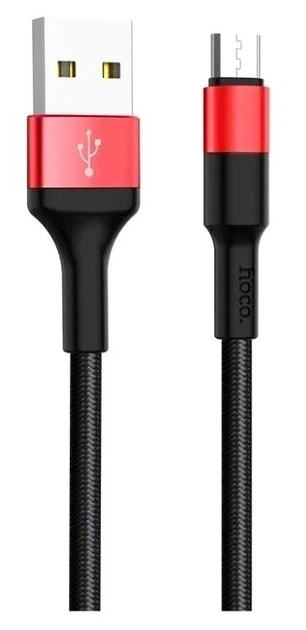 Кабель Hoco X26 Micro USB 6.2 для зарядки и передачи данных черный с красным - Фото 8 Кабель Hoco X26 Micro USB 6.2 для зарядки и передачи данных черный с красным - изображение 8