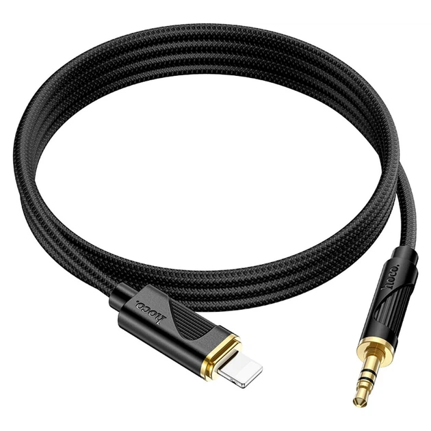 Кабель Hoco UPA30 Lightning 3.5mm Текстильная оплётка Черный - изображение 6