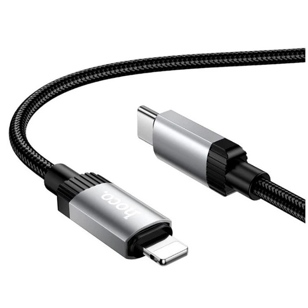 Кабель Hoco X117 Lightning текстильная оплётка 27W для iPhone черный - Фото 1 Кабель Hoco X117 Lightning текстильная оплётка 27W для iPhone черный - изображение 1