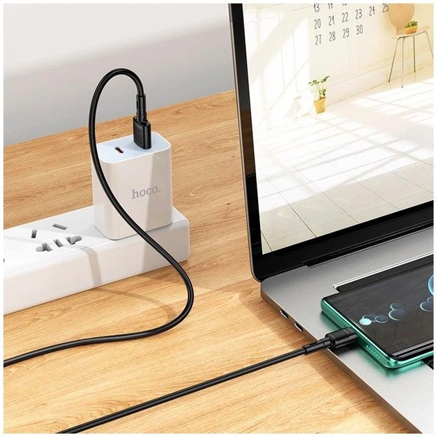 Кабель Hoco X83 Micro USB 2.4A Чорний 1м - Фото 3 Кабель Hoco X83 Micro USB 2.4A Чорний 1м - зображення 3