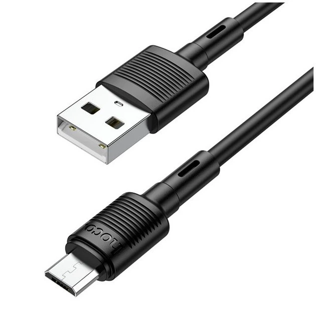 Кабель Hoco X83 Micro USB 2.4A Чорний 1м - Фото 5 Кабель Hoco X83 Micro USB 2.4A Чорний 1м - зображення 5