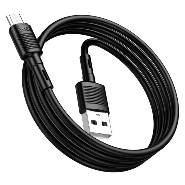 Кабель Hoco X83 Micro USB 2.4A Чорний 1м - Фото 6 Кабель Hoco X83 Micro USB 2.4A Чорний 1м - зображення 6