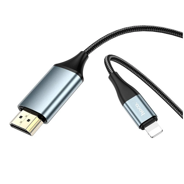 Кабель Hoco UA15 HDMI High-Definition для iPhone на HDTV Металевий сірий - зображення 7