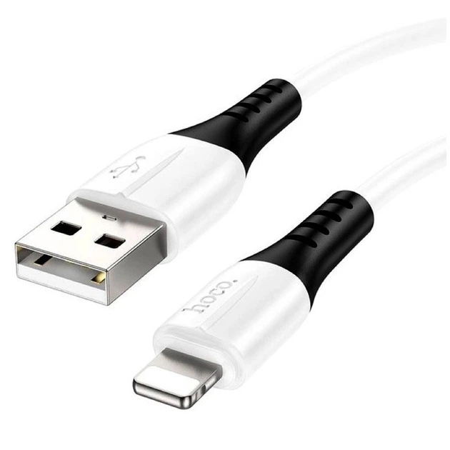 Кабель Hoco X82 силиконовый Lightning 2.4A для iPhone белый - Фото 4 Кабель Hoco X82 силиконовый Lightning 2.4A для iPhone белый - изображение 4