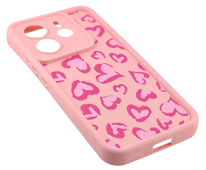 Чехол Shock Case Print для Xiaomi Redmi Note 14 4G EU (24117RN76E) бампер светло-розовый с рисунком Сердца - изображение 3