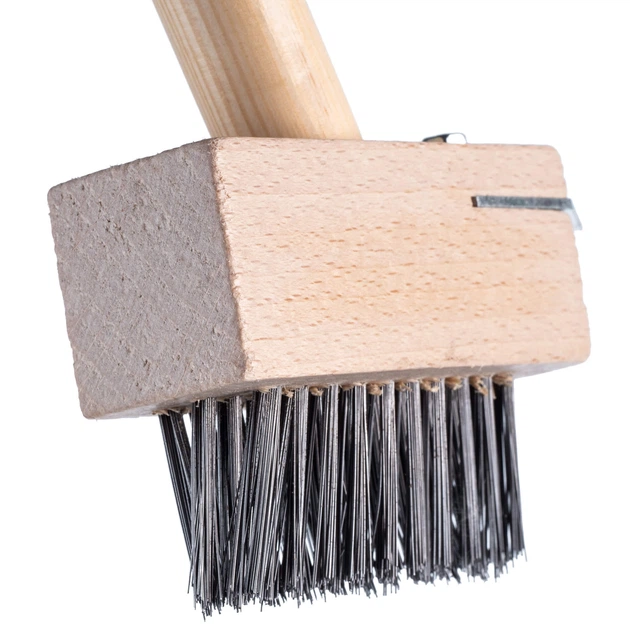 Szczotka do kostki brukowej Kadax Sater ze skrobaką do czyszczenia i drewnianym trzonkiem 135 cm (5903699424964) - obraz 4