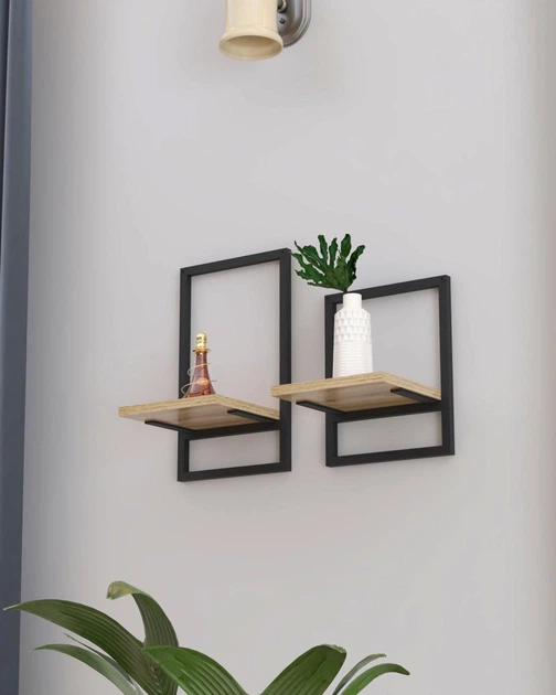 Набір настінних полиць в стилі лофт EcoLoft Диптих DSP-1387-1 Дуб Аппалачі - Фото 1 Набір настінних полиць в стилі лофт EcoLoft Диптих DSP-1387-1 Дуб Аппалачі - зображення 1