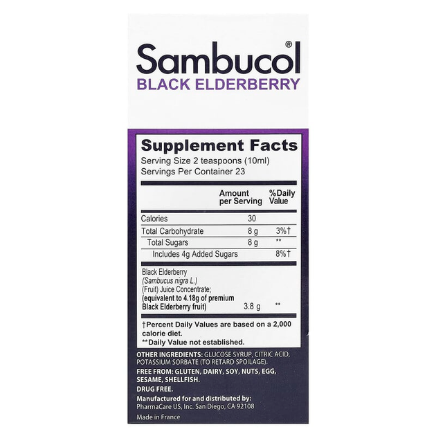 Сироп з чорної бузини Sambucol "Black Квіти Syrup" оригінальна формула (230 мл) - зображення 2