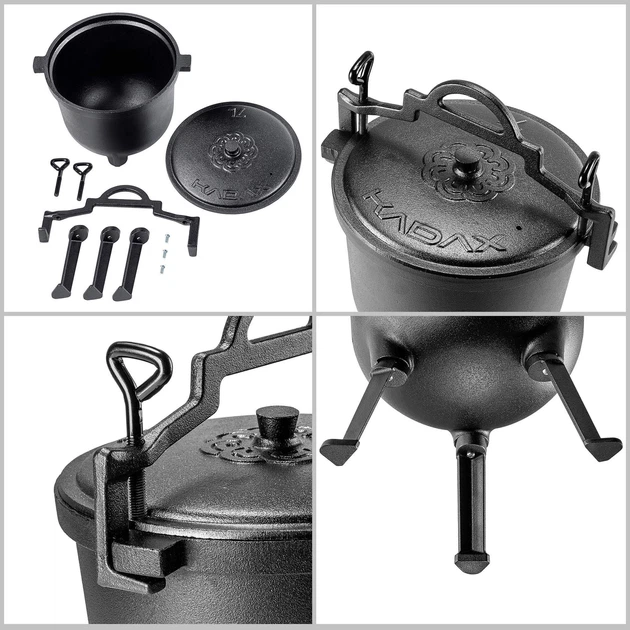 Kociołek żeliwny Kadax Hagen myśliwski 7 L K8421 (5903699477670) - obraz 6