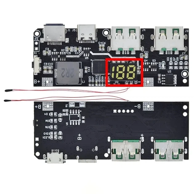 Контроллер (плата) для POWER BANK 2 x USB 5V / 4.5A 22.5W QC 3.0 + 4.0 LCD - Фото 2 Контроллер (плата) для POWER BANK 2 x USB 5V / 4.5A 22.5W QC 3.0 + 4.0 LCD - изображение 2