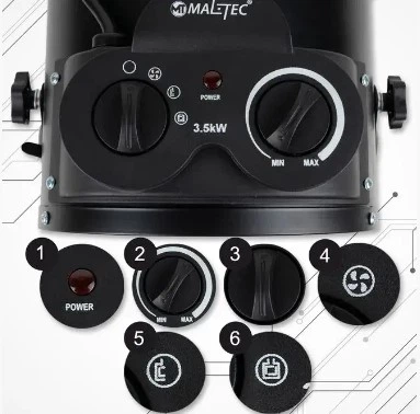 Керамічний обігрівач Maltec 3,5кВт - зображення 9