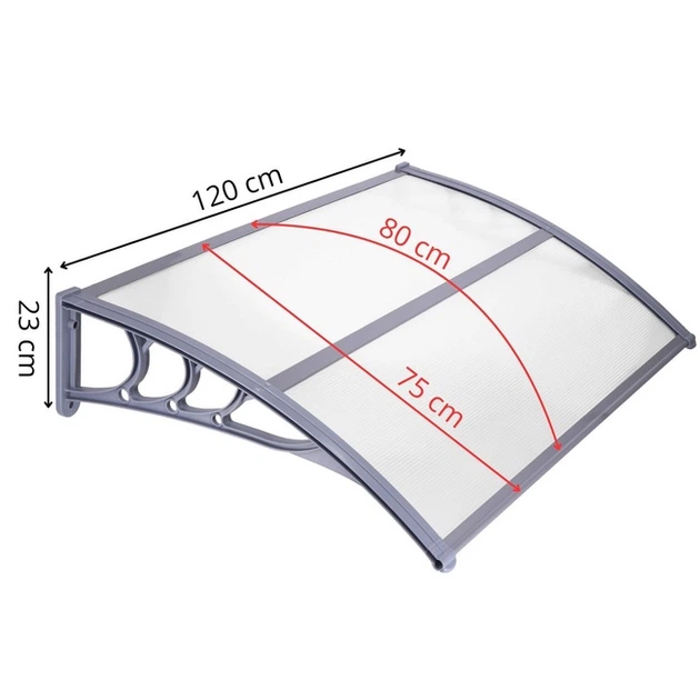 Daszek nad drzwi Springos HA7474 120 x 80 cm Szary (5907719485393) - obraz 7
