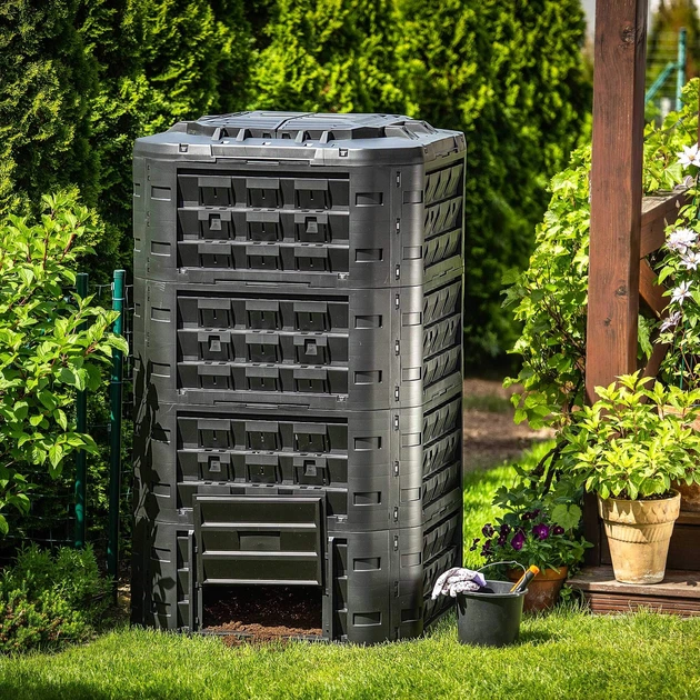 Садовий компостер Kadax Fixem 1250 L Чорний K10269 (5903699499023) - зображення 13