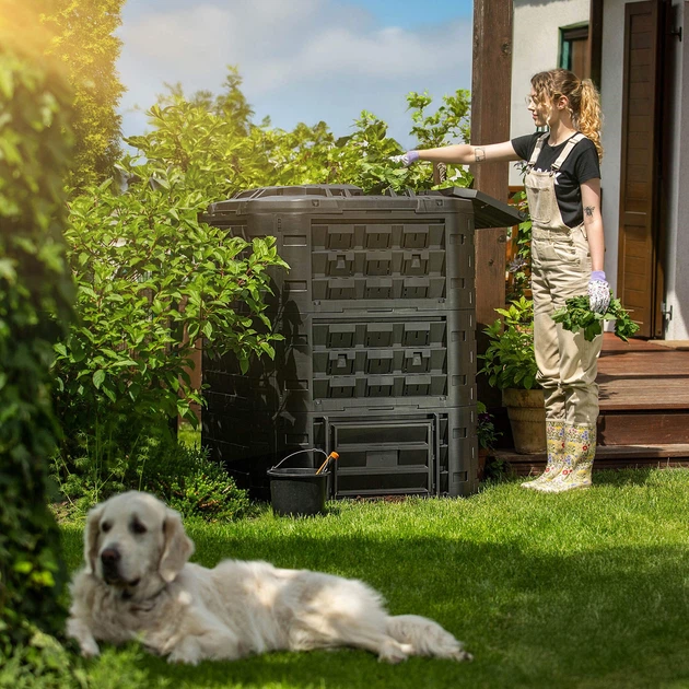 Садовий компостер Kadax Fixem 950 л Чорний K10268 (5903699499016) - зображення 12