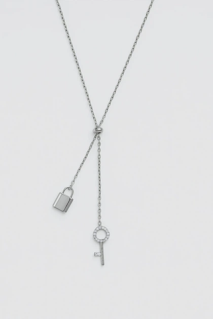 Колье с ключиком и замочком в стиле Tiffany (A11033) - Фото 1 Колье с ключиком и замочком в стиле Tiffany (A11033) - изображение 1