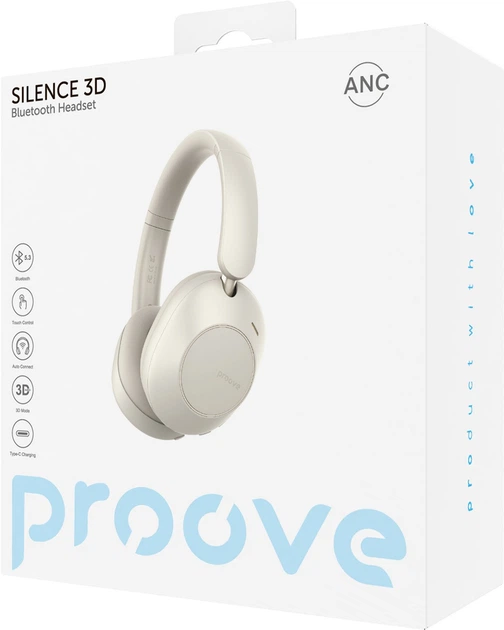 Наушники Proove Silence 3D with ANC Beige (558130324) - Фото 7 Наушники Proove Silence 3D with ANC Beige (558130324) - изображение 7