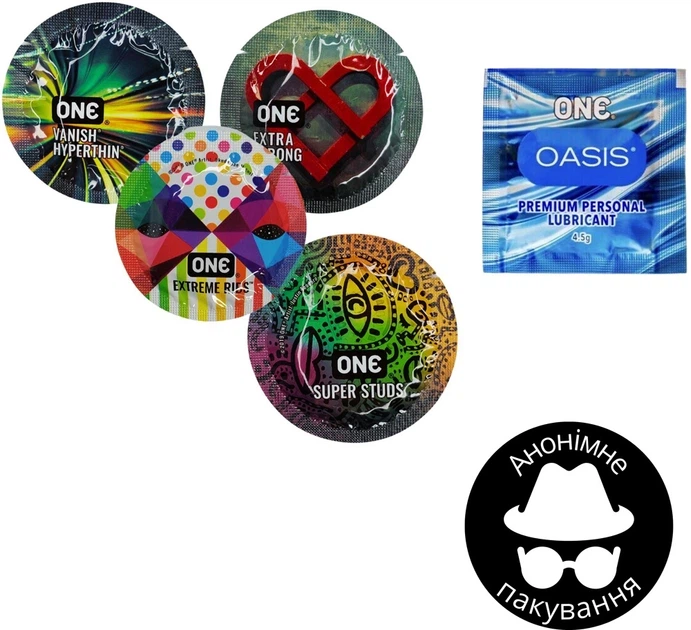 Презервативи One 4 шт + Лубрикант One Oasis 4.5 мл (ROZ6400229461) - зображення 2