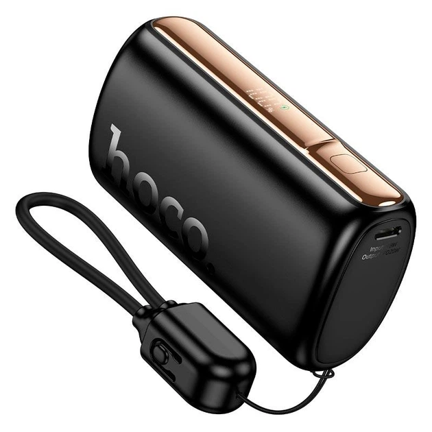 Портативний акумулятор Hoco Q50 (повербанк, 10000mAh, LCD-дисплей, 2 Type-C, Lightning, швидка зарядка до 20 W) - Чорний - зображення 5