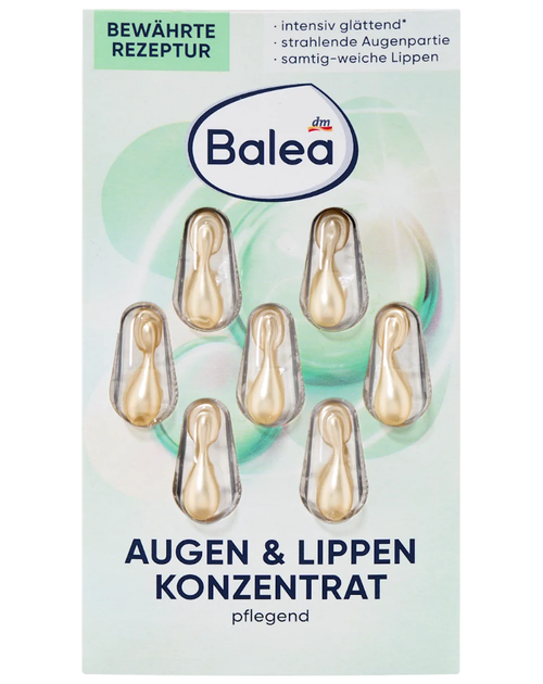Концентрат для обличчя Balea Augen & Lippen GREEN 7 шт (4067796147735) - Фото 1 Концентрат для обличчя Balea Augen & Lippen GREEN 7 шт (4067796147735) - изображение 1
