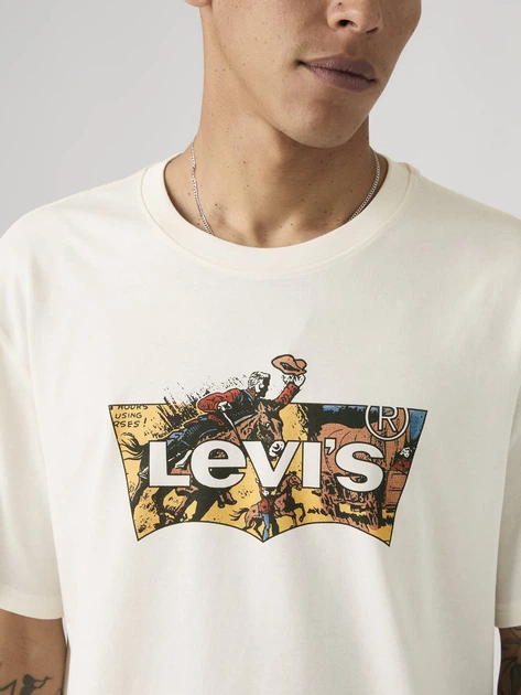 T-shirt męski bawełniany Levi`s Ss Relaxed Fit Tee 16143-2445 L Beżowy (5401187825908) - obraz 4