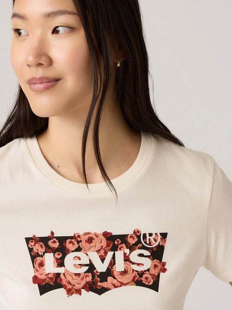 Футболка бавовняна жіноча Levi`s The Perfect Tee 17369-3189 S Бежева (5401030663725) - зображення 4