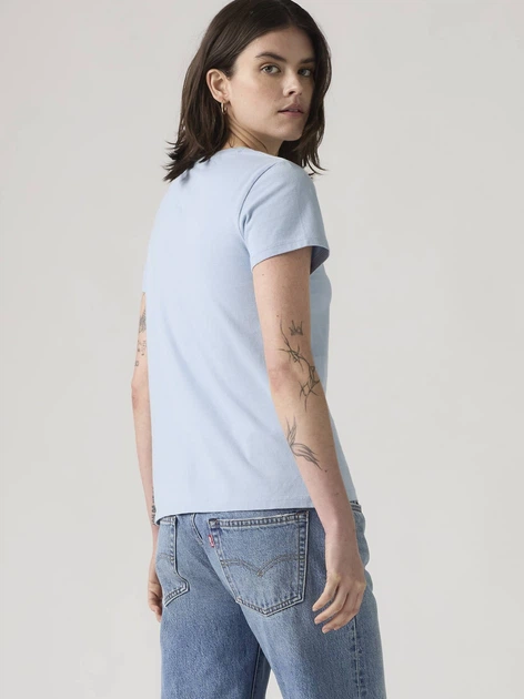 Футболка бавовняна жіноча Levi`s Perfect Tee 39185-0398 M Блакитна (5401187374659) - зображення 2